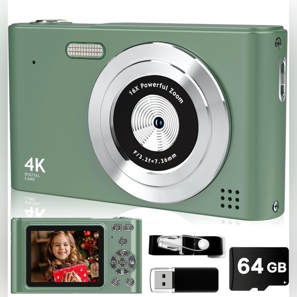 Digital CameraFHD 1080P Camera with 64GB Card